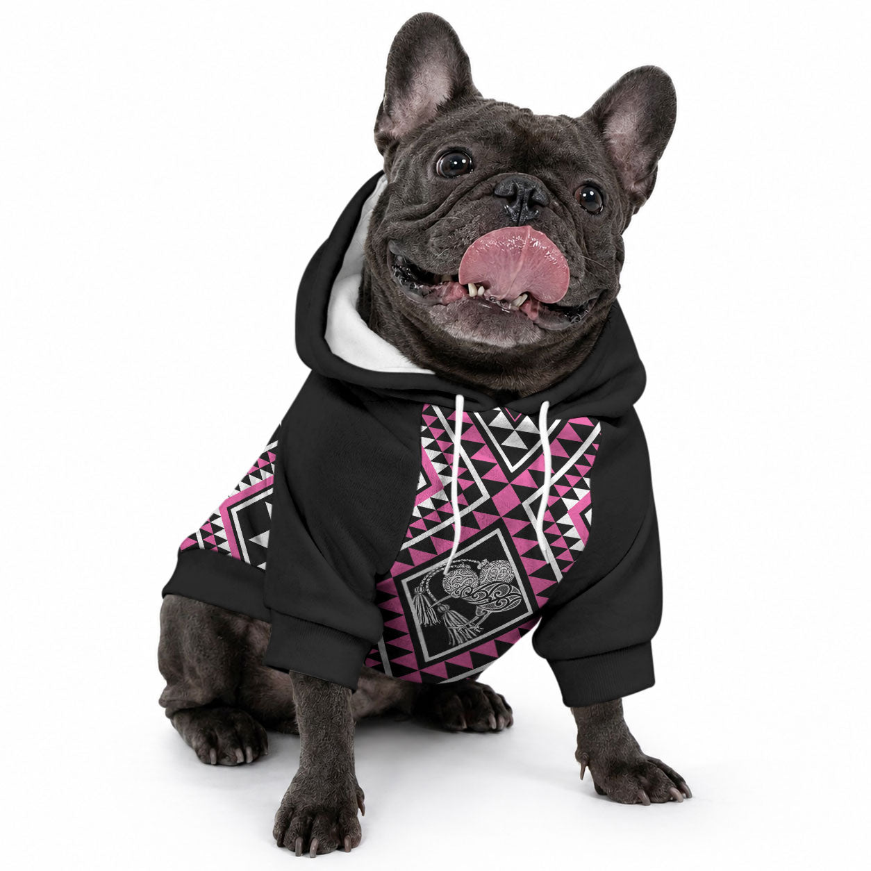 New Zealand Mawhero Taniko Motifs Pet Hoodie Maori Poi Dance Costume Inspired LT14 - Polynesian Pride