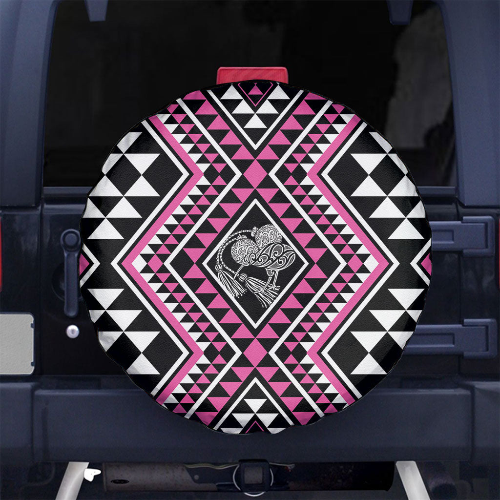 New Zealand Mawhero Taniko Motifs Spare Tire Cover Maori Poi Dance Costume Inspired LT14 No hole Pink - Polynesian Pride