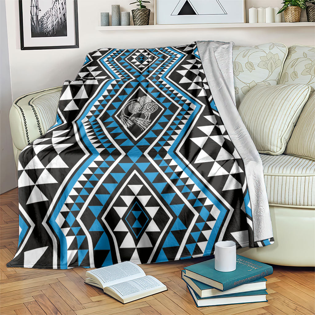 New Zealand Kikorangi Taniko Motifs Blanket Maori Poi Dance Costume Inspired LT14 Blue - Polynesian Pride