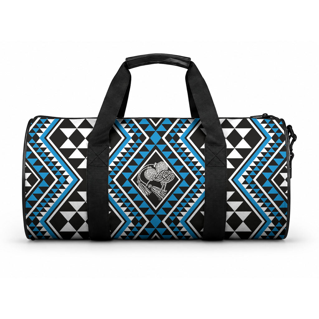 New Zealand Kikorangi Taniko Motifs Duffle Bag Maori Poi Dance Costume Inspired LT14 One size Blue - Polynesian Pride