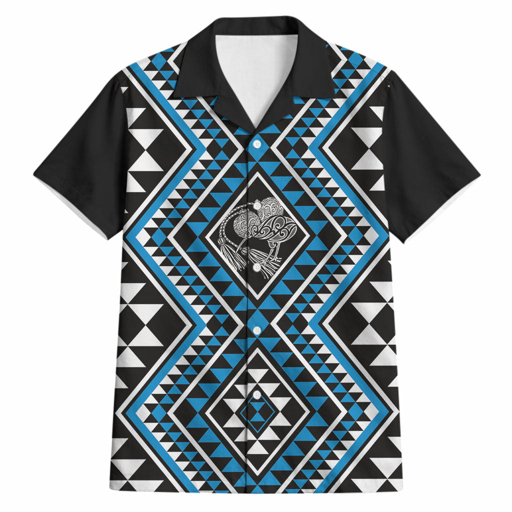 New Zealand Kikorangi Taniko Motifs Hawaiian Shirt Maori Poi Dance Costume Inspired LT14 Blue - Polynesian Pride
