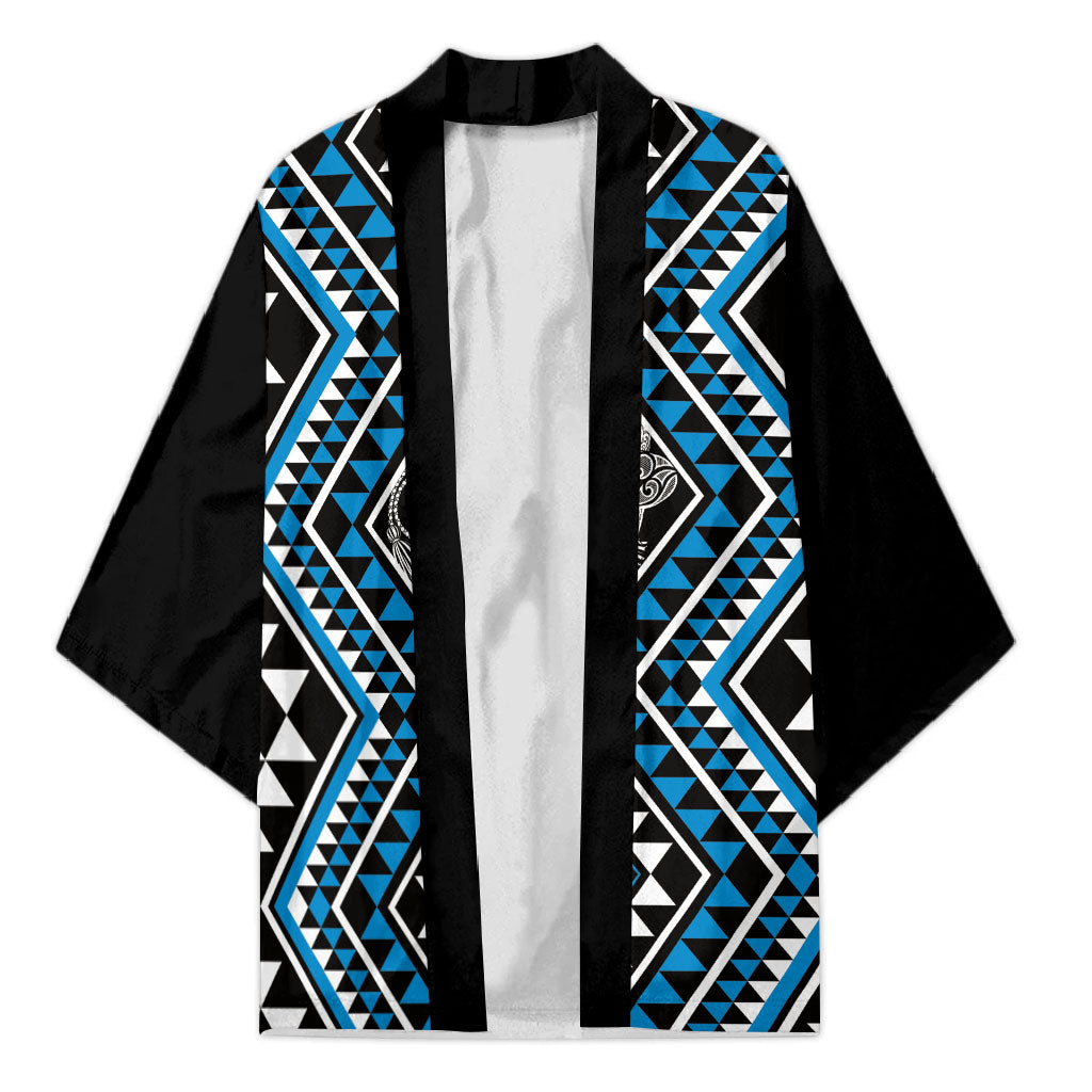 New Zealand Kikorangi Taniko Motifs Kimono Maori Poi Dance Costume Inspired LT14 Unisex Blue - Polynesian Pride