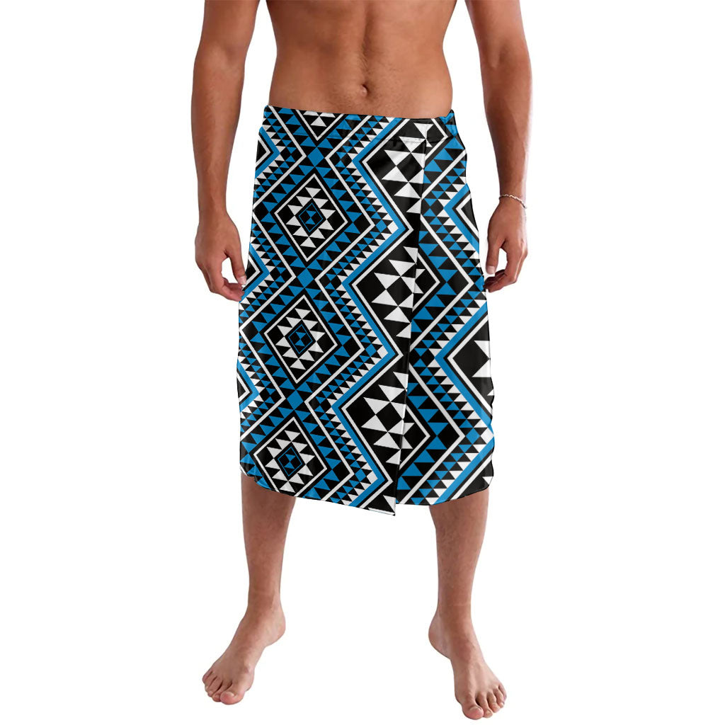 New Zealand Kikorangi Taniko Motifs Lavalava Maori Poi Dance Costume Inspired LT14 Blue - Polynesian Pride