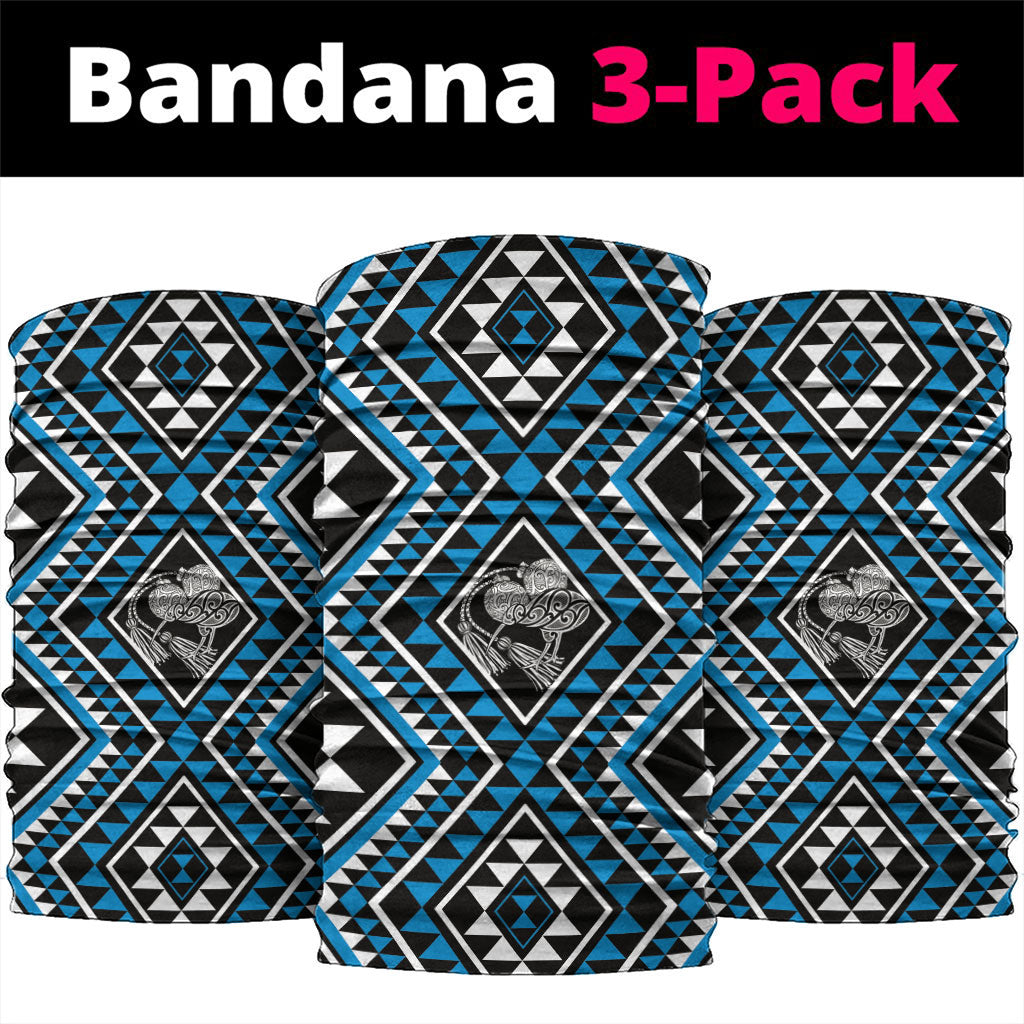 New Zealand Kikorangi Taniko Motifs Neck Gaiter Maori Poi Dance Costume Inspired LT14 package One Size: 25*50cm Blue - Polynesian Pride