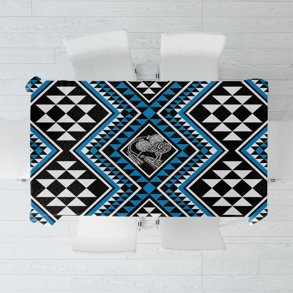 New Zealand Kikorangi Taniko Motifs Tablecloth Maori Poi Dance Costume Inspired LT14 Blue - Polynesian Pride