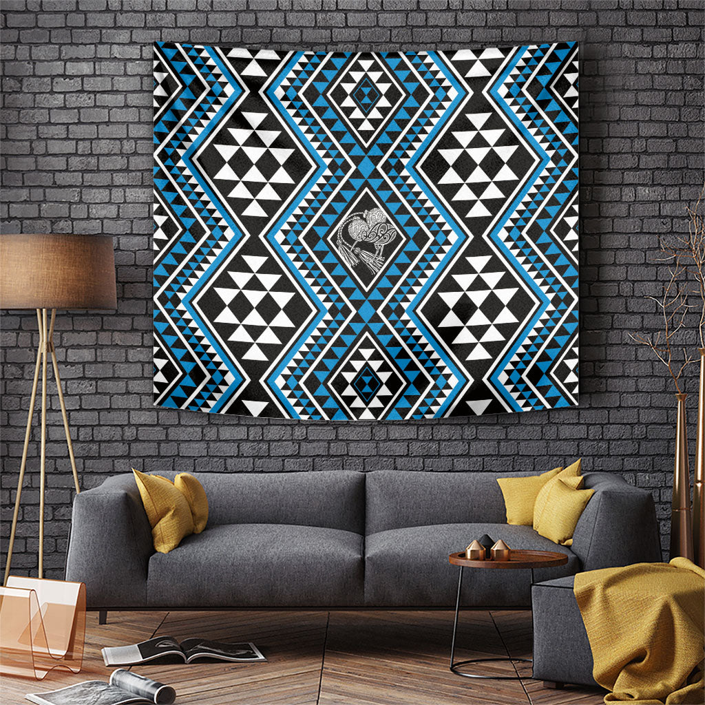 New Zealand Kikorangi Taniko Motifs Tapestry Maori Poi Dance Costume Inspired LT14 Blue - Polynesian Pride