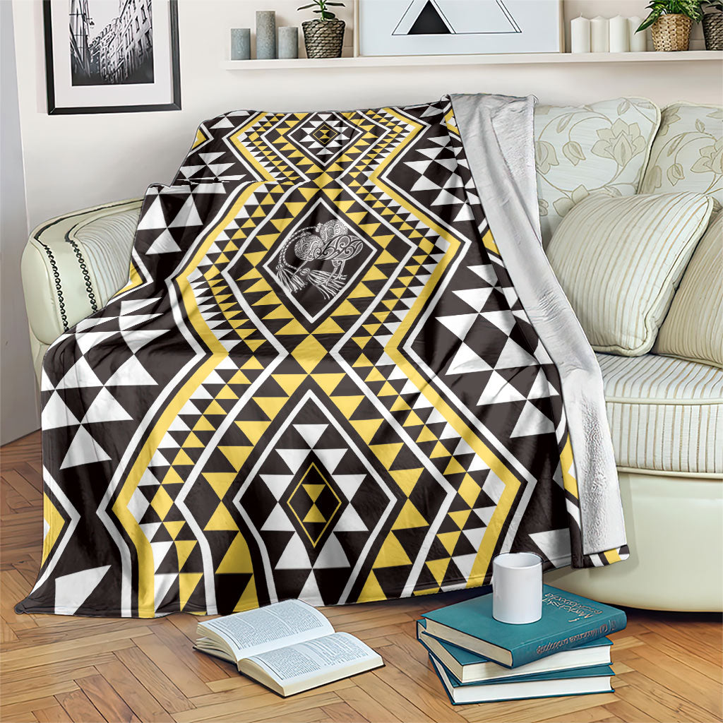 New Zealand Kowhai Taniko Motifs Blanket Maori Poi Dance Costume Inspired LT14 Yellow - Polynesian Pride