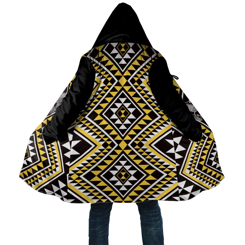 New Zealand Kowhai Taniko Motifs Cloak Maori Poi Dance Costume Inspired LT14 Unisex Yellow - Polynesian Pride