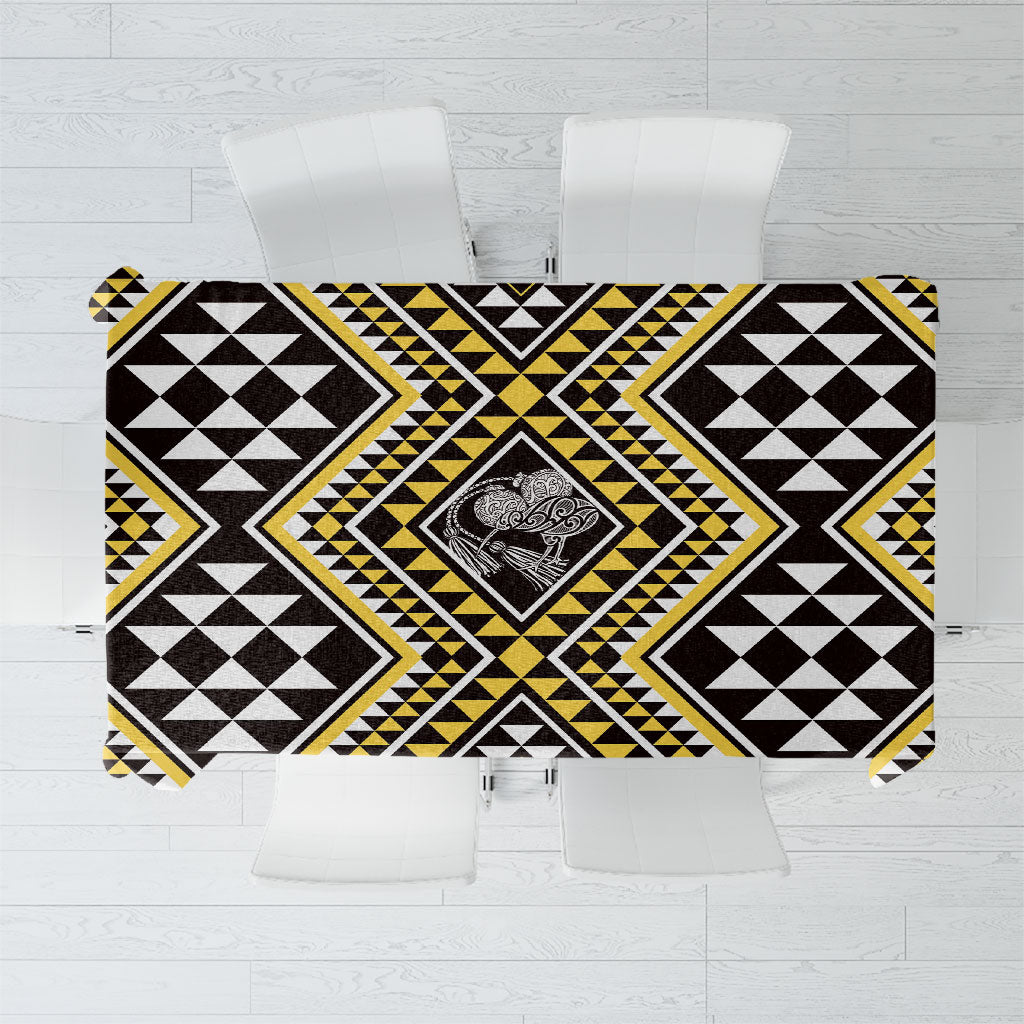 New Zealand Kowhai Taniko Motifs Tablecloth Maori Poi Dance Costume Inspired LT14 Yellow - Polynesian Pride