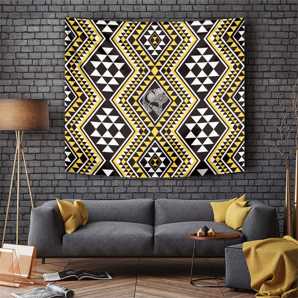 New Zealand Kowhai Taniko Motifs Tapestry Maori Poi Dance Costume Inspired LT14 Yellow - Polynesian Pride
