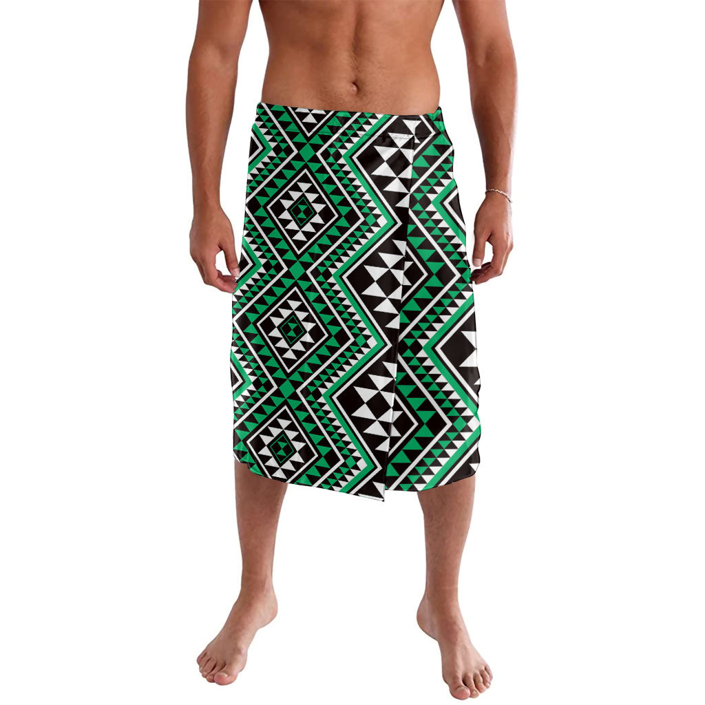 New Zealand Kakariki Taniko Motifs Lavalava Maori Poi Dance Costume Inspired LT14 Green - Polynesian Pride