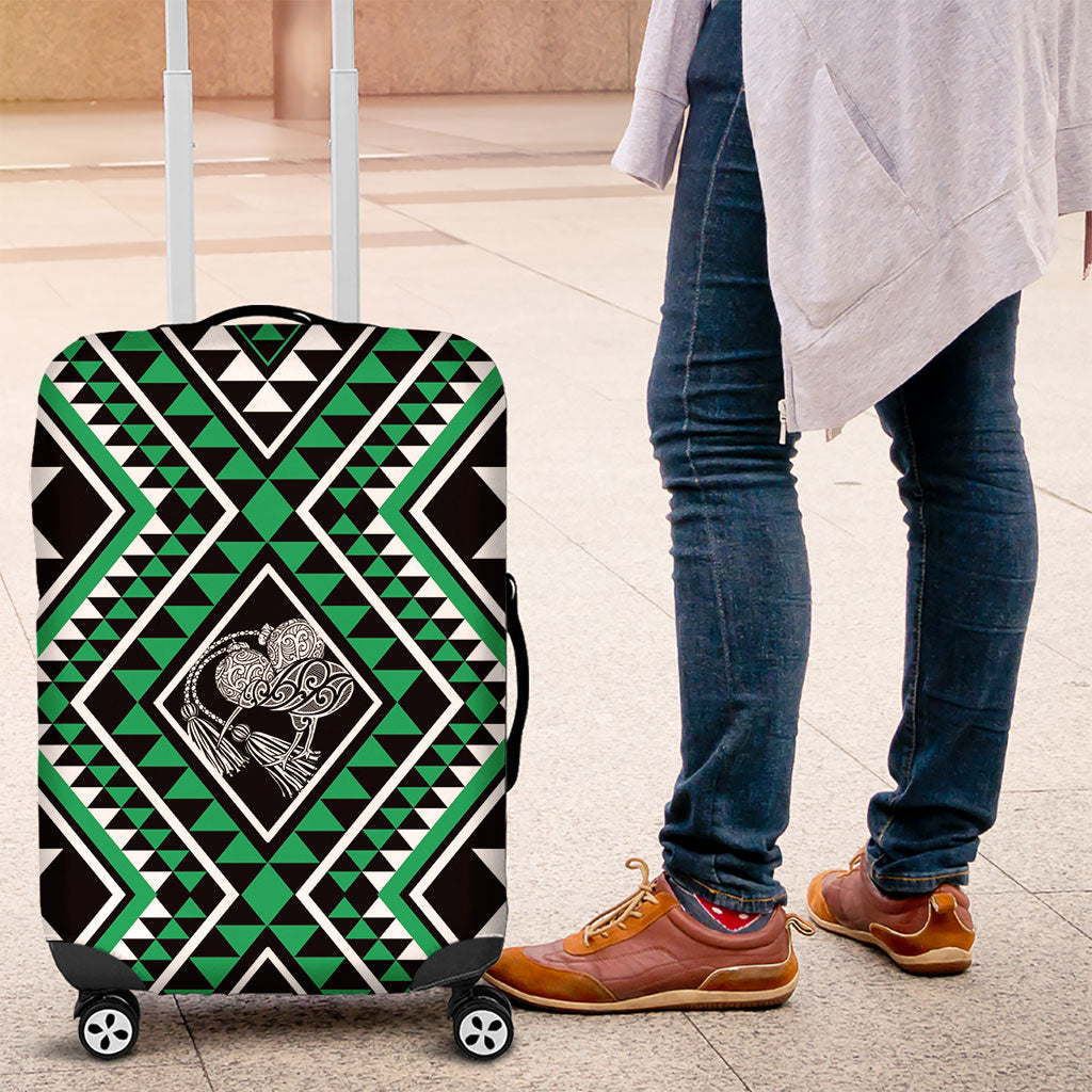 New Zealand Kakariki Taniko Motifs Luggage Cover Maori Poi Dance Costume Inspired LT14 Green - Polynesian Pride