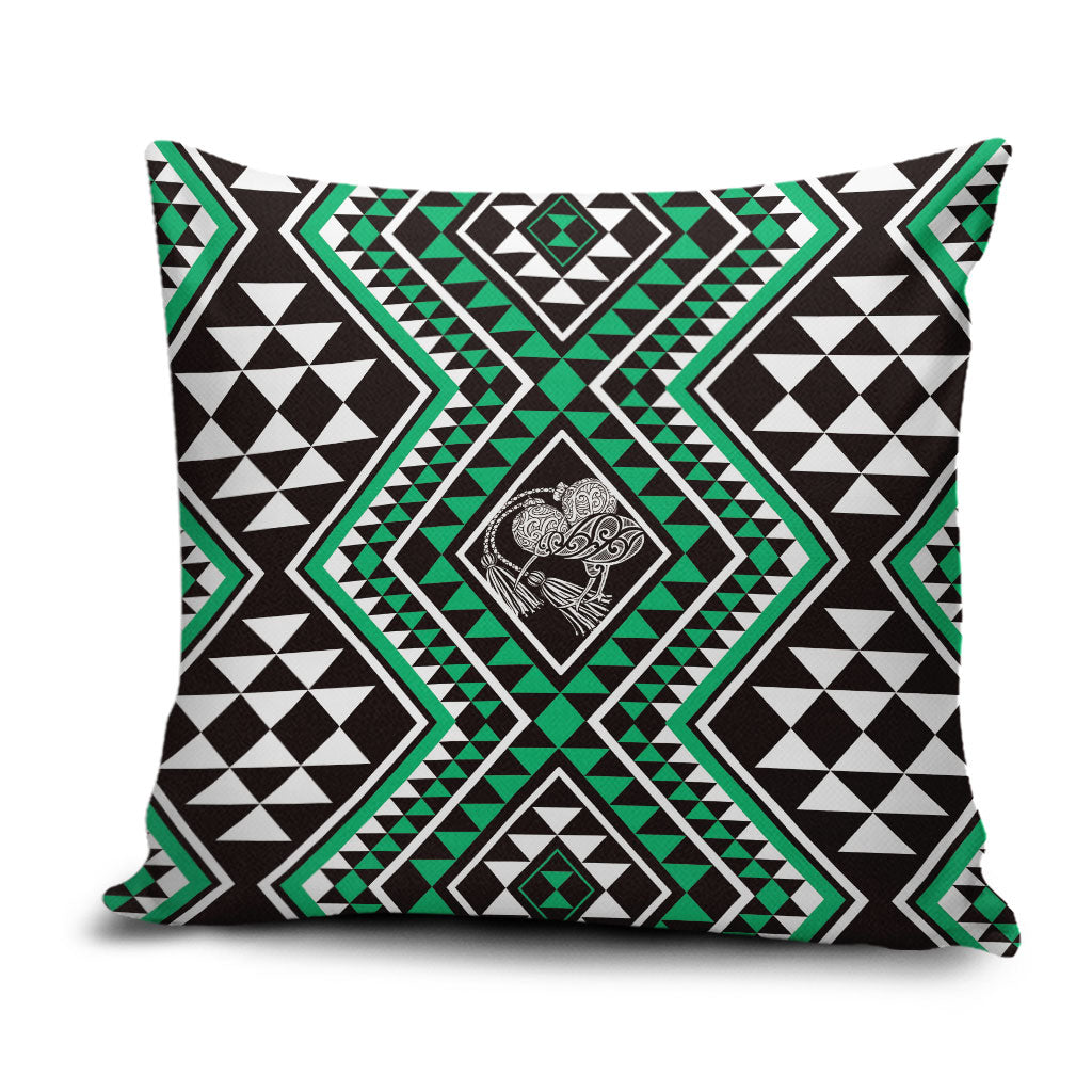 New Zealand Kakariki Taniko Motifs Pillow Cover Maori Poi Dance Costume Inspired LT14 Green - Polynesian Pride