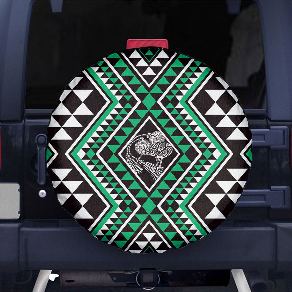 New Zealand Kakariki Taniko Motifs Spare Tire Cover Maori Poi Dance Costume Inspired LT14 No hole Green - Polynesian Pride