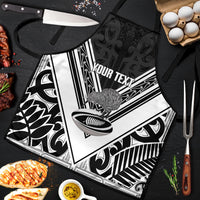New Zealand Silver Fern Rugby Custom Apron Go Wheel Kiwi Maori Pattern LT14 White - Polynesian Pride
