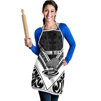 New Zealand Silver Fern Rugby Custom Apron Go Wheel Kiwi Maori Pattern LT14 - Polynesian Pride