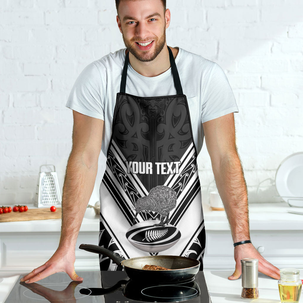 New Zealand Silver Fern Rugby Custom Apron Go Wheel Kiwi Maori Pattern LT14 - Polynesian Pride