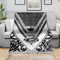 New Zealand Silver Fern Rugby Custom Blanket Go Wheel Kiwi Maori Pattern LT14 - Polynesian Pride