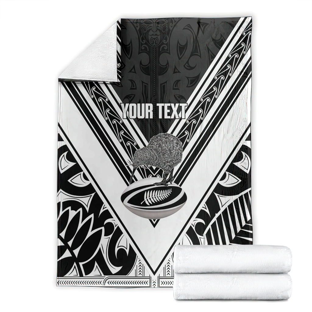New Zealand Silver Fern Rugby Custom Blanket Go Wheel Kiwi Maori Pattern LT14 - Polynesian Pride