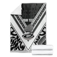 New Zealand Silver Fern Rugby Custom Blanket Go Wheel Kiwi Maori Pattern LT14 - Polynesian Pride