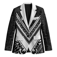 New Zealand Silver Fern Rugby Custom Blazer Go Wheel Kiwi Maori Pattern LT14 Unisex White - Polynesian Pride