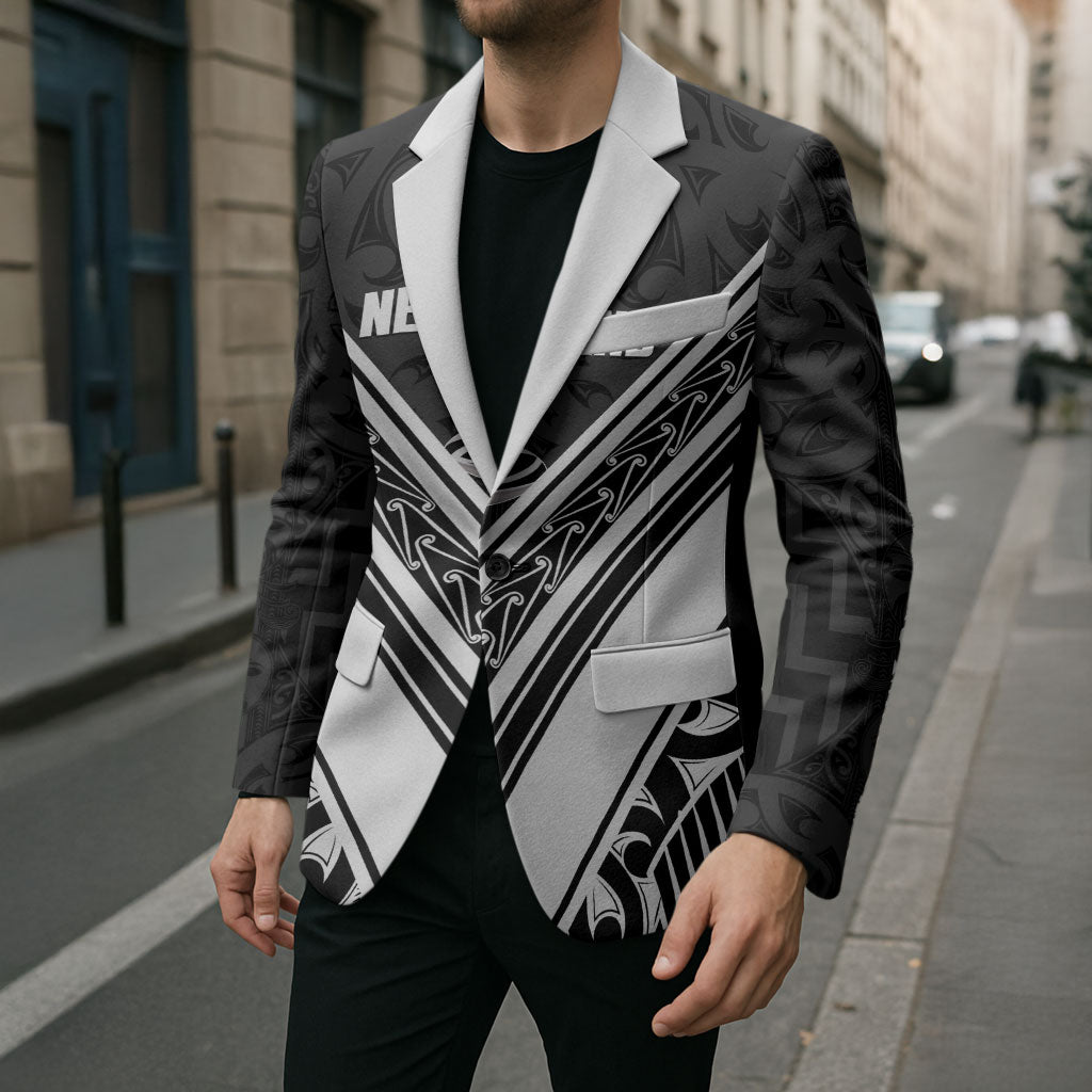 New Zealand Silver Fern Rugby Custom Blazer Go Wheel Kiwi Maori Pattern LT14 - Polynesian Pride