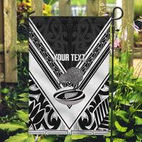 New Zealand Silver Fern Rugby Custom Garden Flag Go Wheel Kiwi Maori Pattern LT14 Garden Flag White - Polynesian Pride