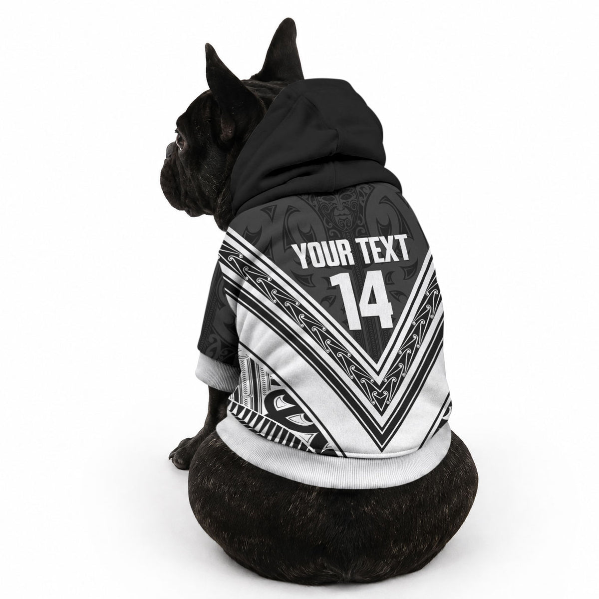 New Zealand Silver Fern Rugby Custom Pet Hoodie Go Wheel Kiwi Maori Pattern LT14 - Polynesian Pride