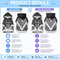 New Zealand Silver Fern Rugby Custom Pet Hoodie Go Wheel Kiwi Maori Pattern LT14 - Polynesian Pride