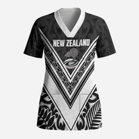 New Zealand Silver Fern Rugby Custom Scrub Top Go Wheel Kiwi Maori Pattern LT14 Adult White - Polynesian Pride