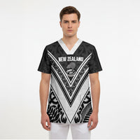 New Zealand Silver Fern Rugby Custom Scrub Top Go Wheel Kiwi Maori Pattern LT14 - Polynesian Pride