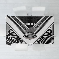 New Zealand Silver Fern Rugby Custom Tablecloth Go Wheel Kiwi Maori Pattern LT14 White - Polynesian Pride