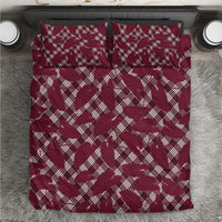 Burgundy Hawaii Kalo Palaka Motifs Bedding Set Hawaiian Taro Leaves Elegant Vibes LT14 Burgundy - Polynesian Pride