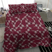 Burgundy Hawaii Kalo Palaka Motifs Bedding Set Hawaiian Taro Leaves Elegant Vibes LT14 - Polynesian Pride