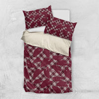 Burgundy Hawaii Kalo Palaka Motifs Bedding Set Hawaiian Taro Leaves Elegant Vibes LT14 US Twin 172cm x 218cm Burgundy - Polynesian Pride