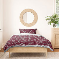 Burgundy Hawaii Kalo Palaka Motifs Bedding Set Hawaiian Taro Leaves Elegant Vibes LT14 - Polynesian Pride