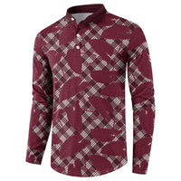 Burgundy Hawaii Kalo Palaka Motifs Button Sweatshirt Hawaiian Taro Leaves Elegant Vibes LT14 - Polynesian Pride