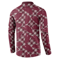 Burgundy Hawaii Kalo Palaka Motifs Button Sweatshirt Hawaiian Taro Leaves Elegant Vibes LT14 - Polynesian Pride