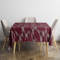 Burgundy Hawaii Kalo Palaka Motifs Tablecloth Hawaiian Taro Leaves Elegant Vibes LT14 - Polynesian Pride