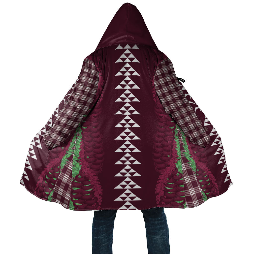 Burgundy Palaka Hawaii Iwa Bird Cloak Hawaiian Kakau Jade Vine Lei
