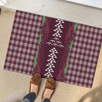 Burgundy Palaka Hawaii Iwa Bird Rubber Doormat Hawaiian Kakau Jade Vine Lei LT14 - Polynesian Pride