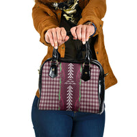 Burgundy Palaka Hawaii Iwa Bird Shoulder Handbag Hawaiian Kakau Jade Vine Lei LT14 One Size Burgundy - Polynesian Pride