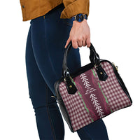 Burgundy Palaka Hawaii Iwa Bird Shoulder Handbag Hawaiian Kakau Jade Vine Lei LT14 - Polynesian Pride