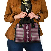 Burgundy Palaka Hawaii Iwa Bird Shoulder Handbag Hawaiian Kakau Jade Vine Lei LT14 - Polynesian Pride