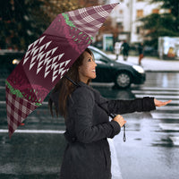 Burgundy Palaka Hawaii Iwa Bird Umbrella Hawaiian Kakau Jade Vine Lei LT14 - Polynesian Pride