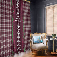 Burgundy Palaka Hawaii Iwa Bird Window Curtain Hawaiian Kakau Jade Vine Lei LT14 - Polynesian Pride