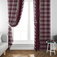 Burgundy Palaka Hawaii Iwa Bird Window Curtain Hawaiian Kakau Jade Vine Lei LT14 - Polynesian Pride