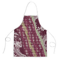 Burgundy Palaka Hawaii Leis Apron Hawaiian-plaid Elegant Tropical Vibes LT14 Burgundy - Polynesian Pride