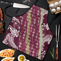 Burgundy Palaka Hawaii Leis Apron Hawaiian-plaid Elegant Tropical Vibes LT14 Burgundy - Polynesian Pride