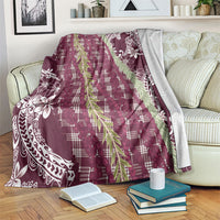 Burgundy Palaka Hawaii Leis Blanket Hawaiian-plaid Elegant Tropical Vibes LT14 Burgundy - Polynesian Pride